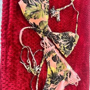 Abercrombie & Fitch Tropical Print Bikini - Pink and Green